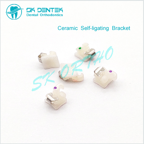 Orthodontic Ceramic Self-Ligating Bracket with Metal Flap