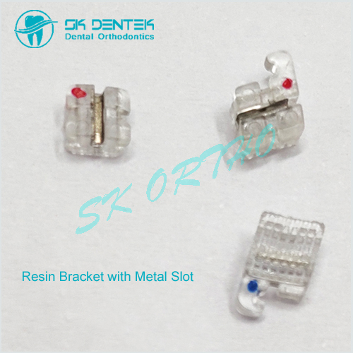Orthodontic Resin Bracket with Metal Slot