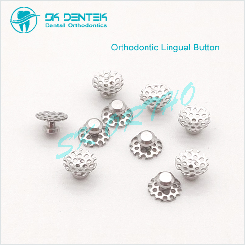 Orthodontic Bondable Lingual Button Perforated Mesh Base Lingual Button with Holes