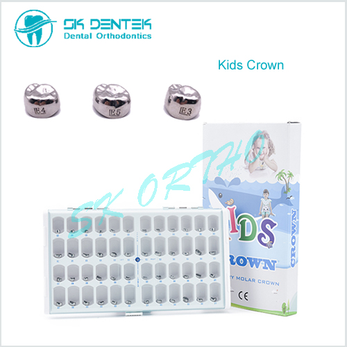  Kids Crown Dental Preformed Kid Primary Molar Crown Stainless Steel Children Metal Premature Temporary Tooth Crowns