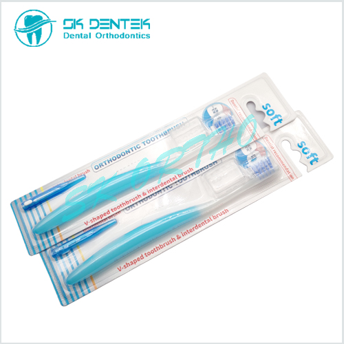 Orthodontic U Shape Toothbrush with Interdental brush Bristles