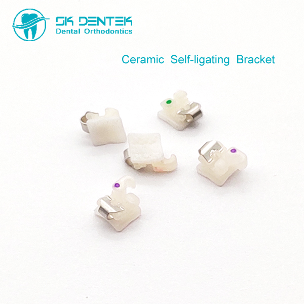 Ceramic Bracket with Metal Clip Dental Orthodontic Self Ligating Ceramic Bracket with Metal Clip