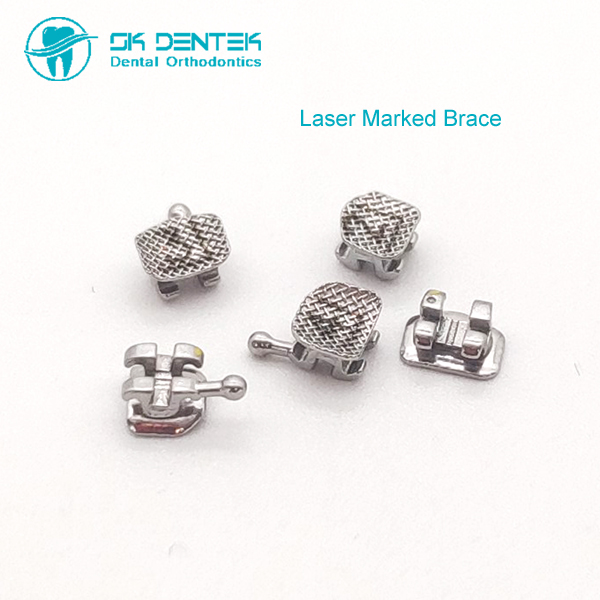 Laser Marked Mesh Base Bracket Bondable Braces with Laser Mark Dental Orthodontic