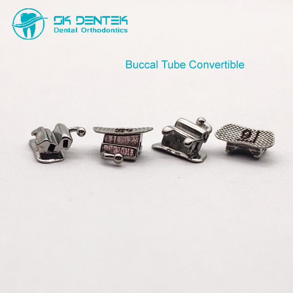 1st Molar Buccal Tube Bondable Mesh Base Double Retangular Convertible Ortho Tubes with Laser Mark 