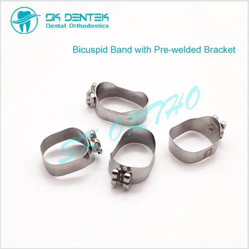 Dental Bicuspid Band Orthodontic Plain Bicuspid Band Kit or with Bracket