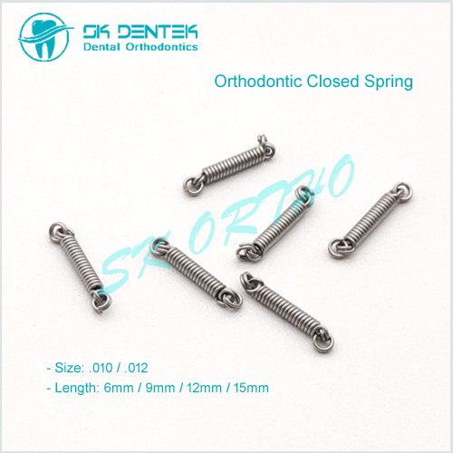 Orthodontic Niti Closed Coil Spring Dental Niti Closed Spring with Two Small Eyelets